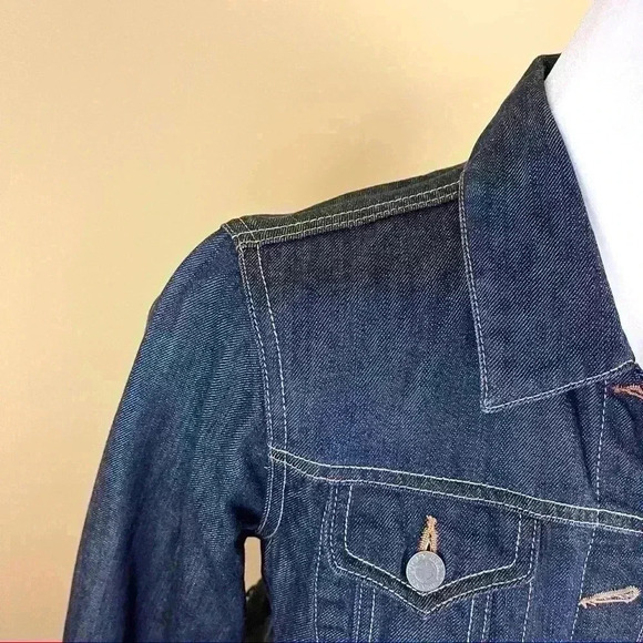 Lucky Brand Classic Dark Wash Button Down Western Denim Jean Jacket Size S - Picture 5 of 13